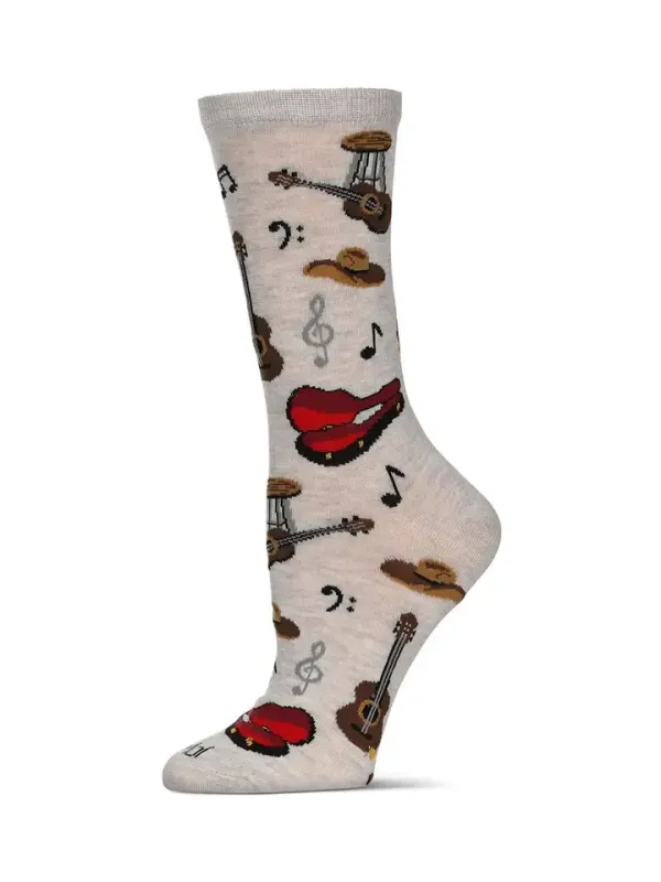 Guitar and Cowboy Hat Socks