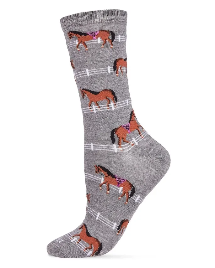 Horse and Fence Socks