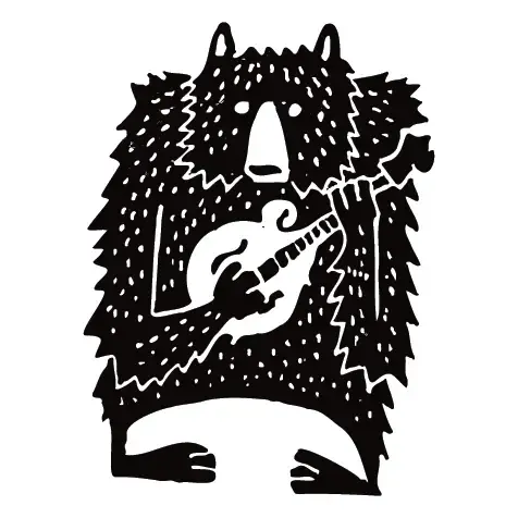 Bluegrass Bear Mandolin Sticker
