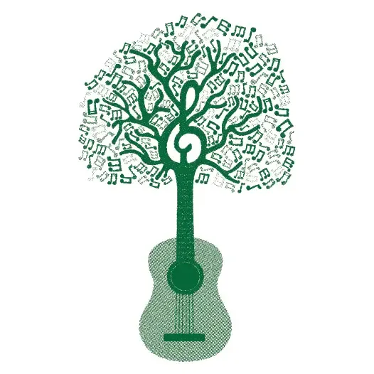 Guitar Music Tree Sticker
