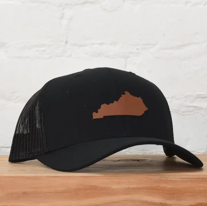 Black KY State Shape Hat