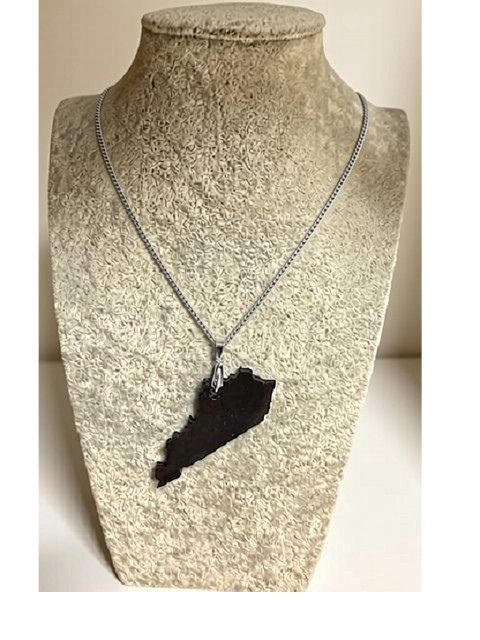 Kentucky Coal Necklace Silver Chain