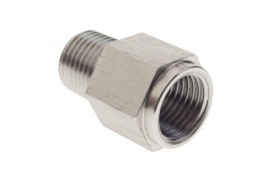 1/8 NPT MALE TO M10 X 1.0 FEMALE SS ADAPTER