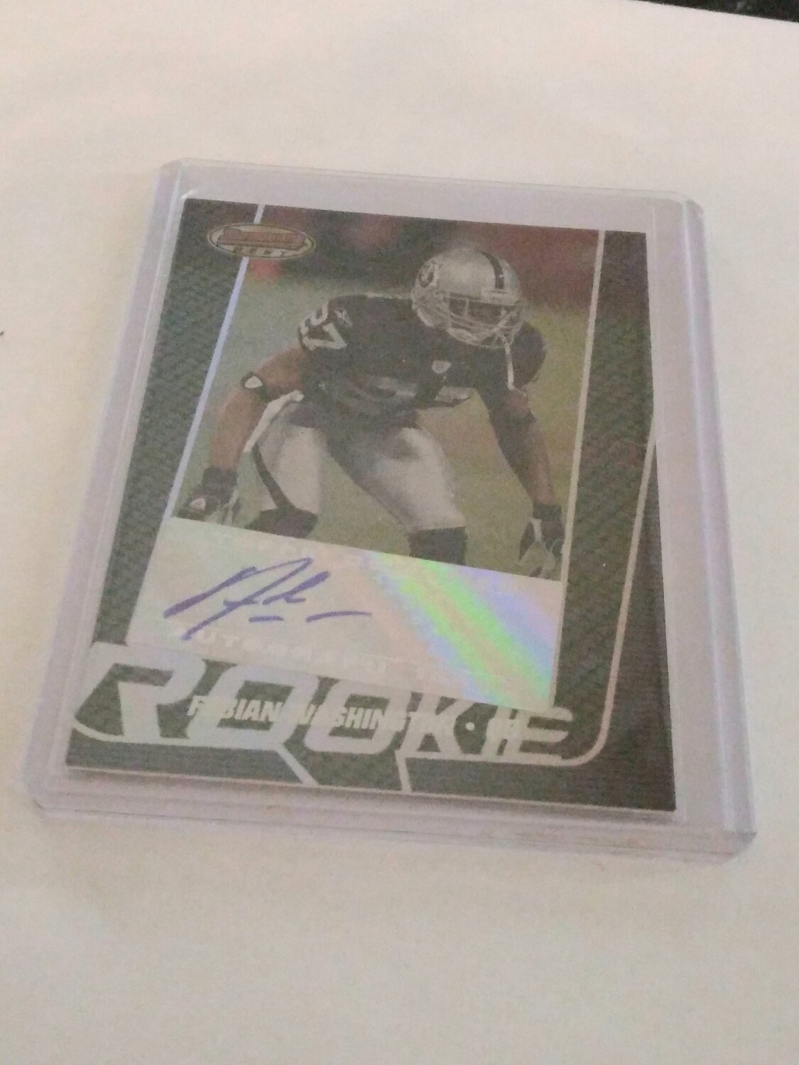 2005 Bowman&#39;s Best Football Card #160 Fabian Washington Rookie