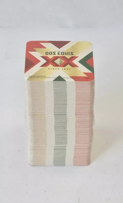 125pk Dos Equis XX Cerveza Beer Cardboard Drink Bar Coasters 4&quot; x 4&quot; Promotional