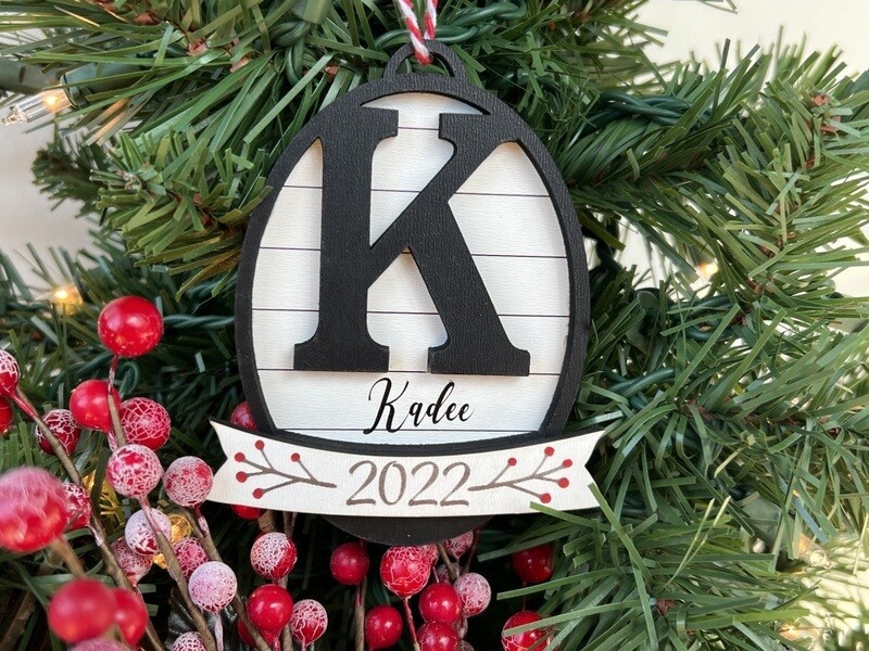 Oval Initial Ornament