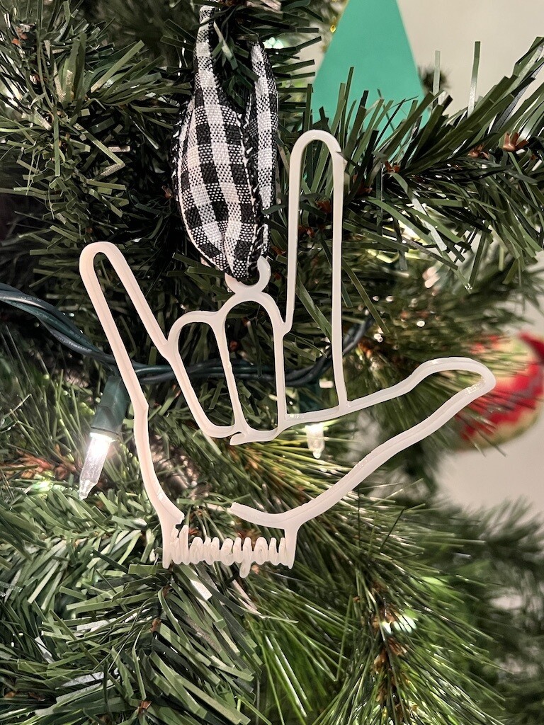 Sign Language I Love You Ornament