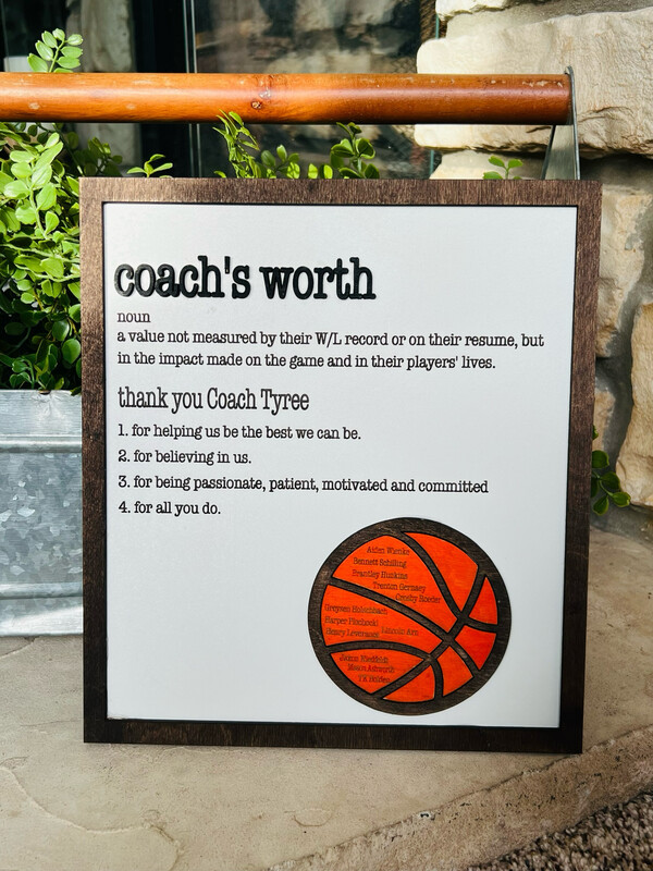 Coaches Worth Plaque