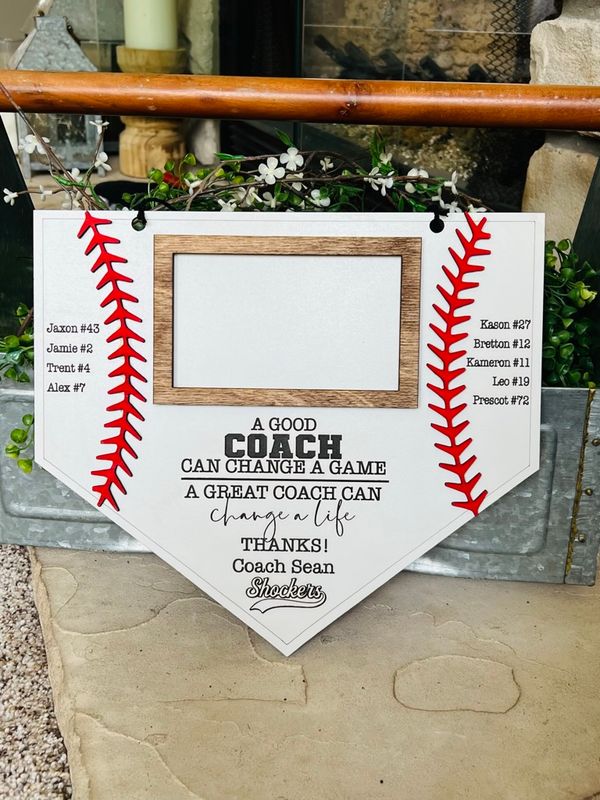 Baseball Sign with Photo Frame