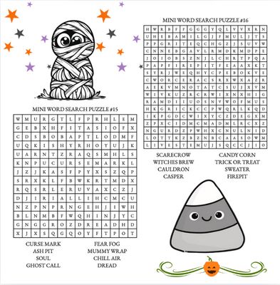 Halloween Word Search Free Download