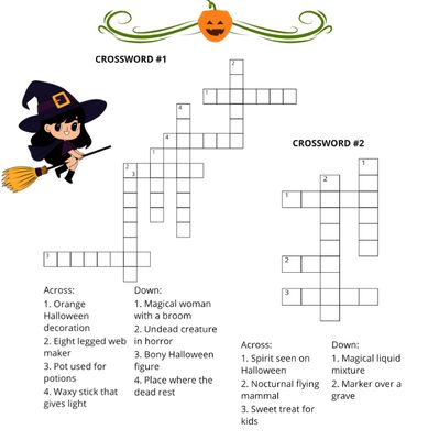 Halloween Crossword Puzzle Free Sample
