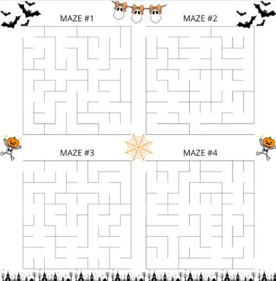 Halloween &amp; Autumn Sample Mazes from Activity Books for Kids 6-12