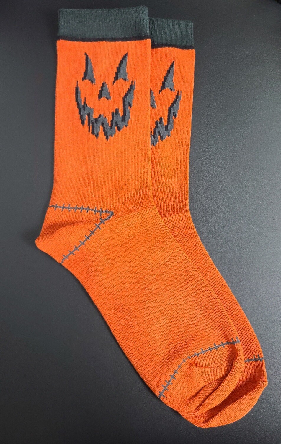 Orange Jack-O-Lantern Socks