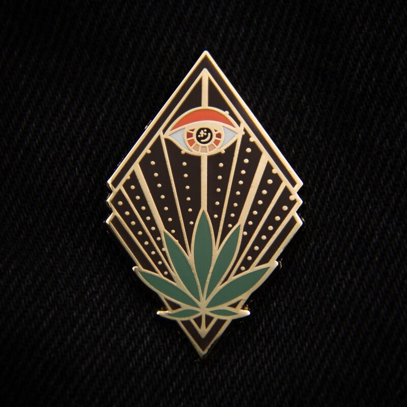 All Seeing Pot Leaf Pin