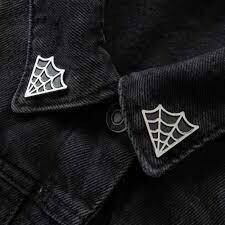 Spiderweb Collar Pins