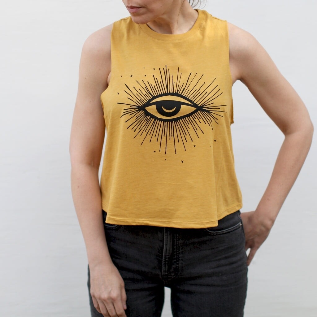 Hex Moon and Stars Cropped Tank