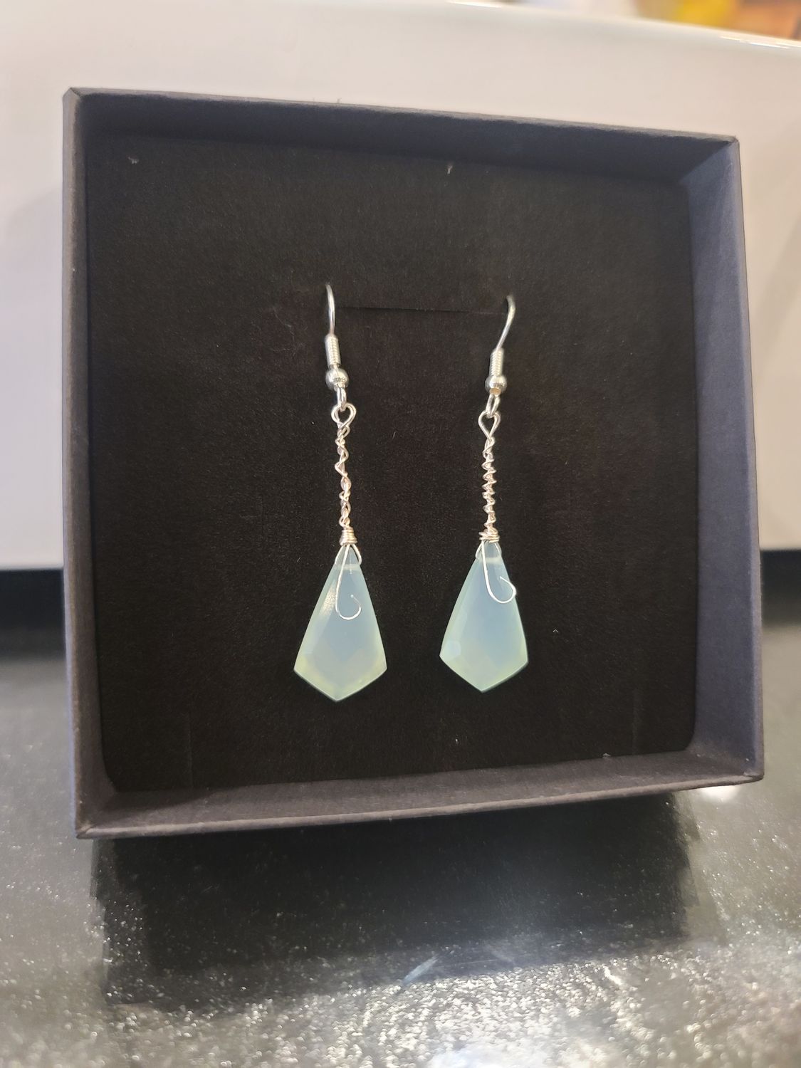 Chalcedony Sterling Drop Earrings