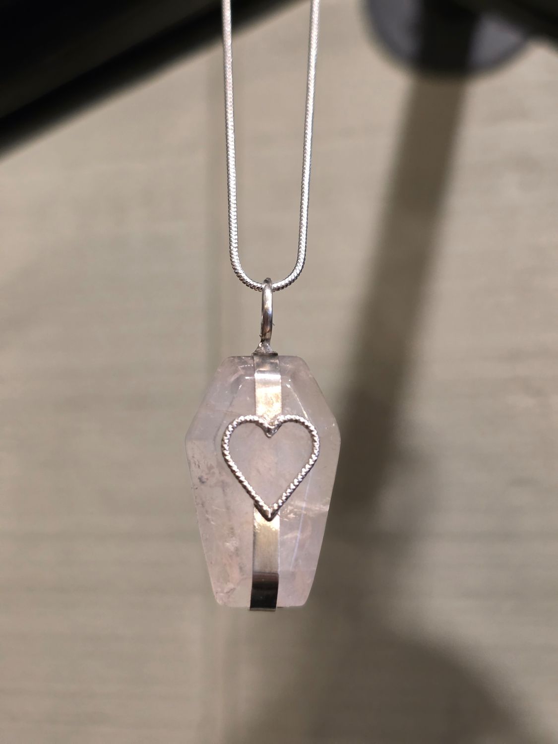 Clear Quartz Coffin Necklace