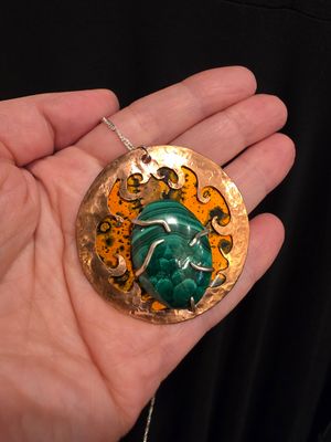 Malachite Dragons Egg Necklace