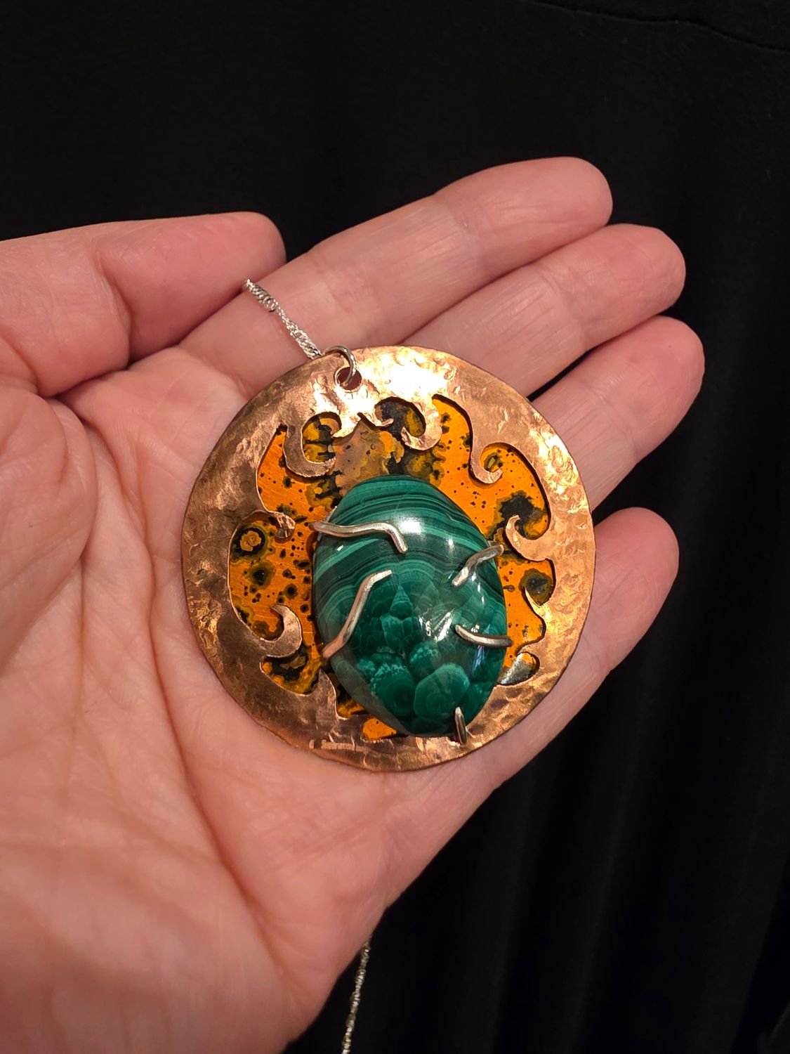 Malachite Dragons Egg Necklace