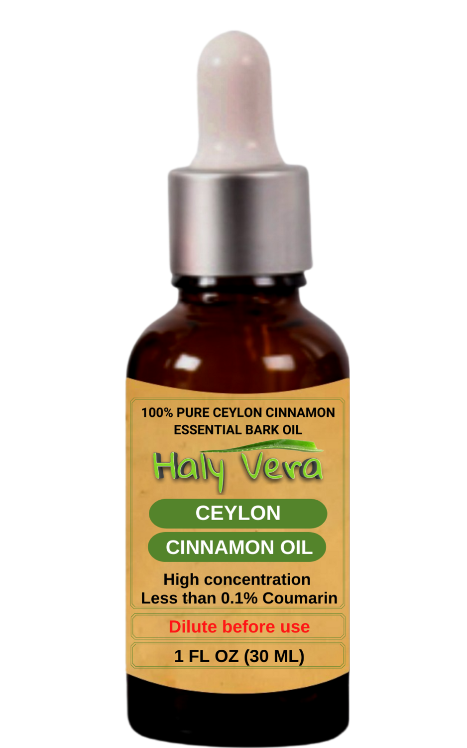 CEYLON CINNAMON BARK OIL, STEAM DISTILLED,
PREMIUM QUALITY
1 fl oz (30 ml)  