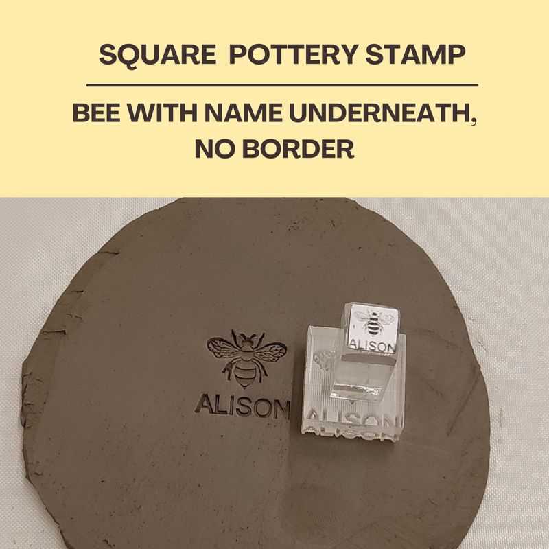 Square Acrylic Stamp With Name &amp; Image, 6 Different Size Options