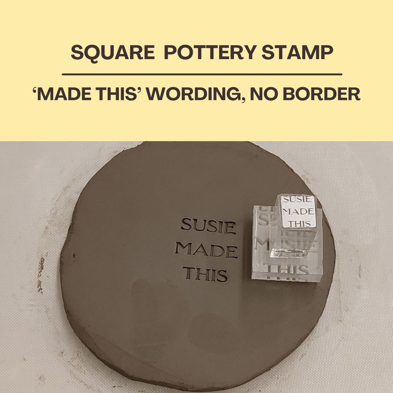Square Acrylic Stamp With 3 Words, 6 Different Size Options