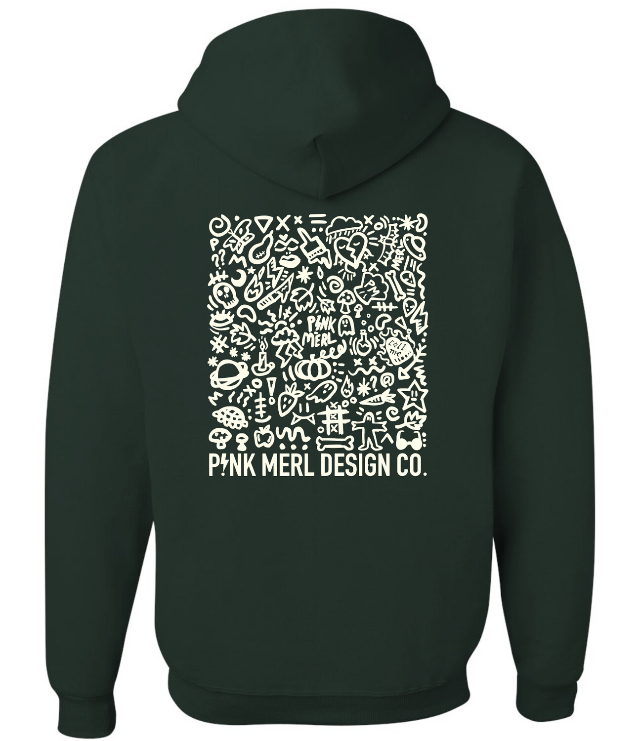 Graffiti Doodle Method Hoodie - Forest Green
