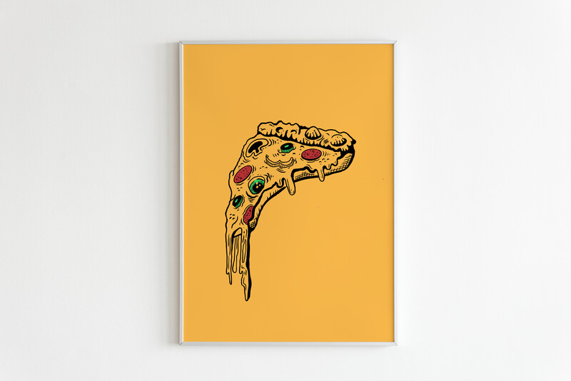 Merls Gotta Eat - Pizza Print