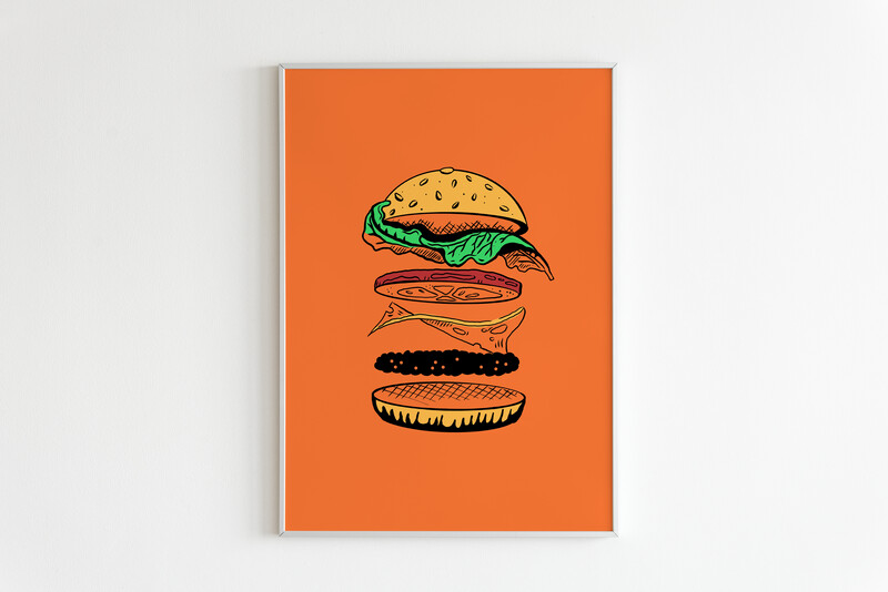 Merls Gotta Eat - Burger Print