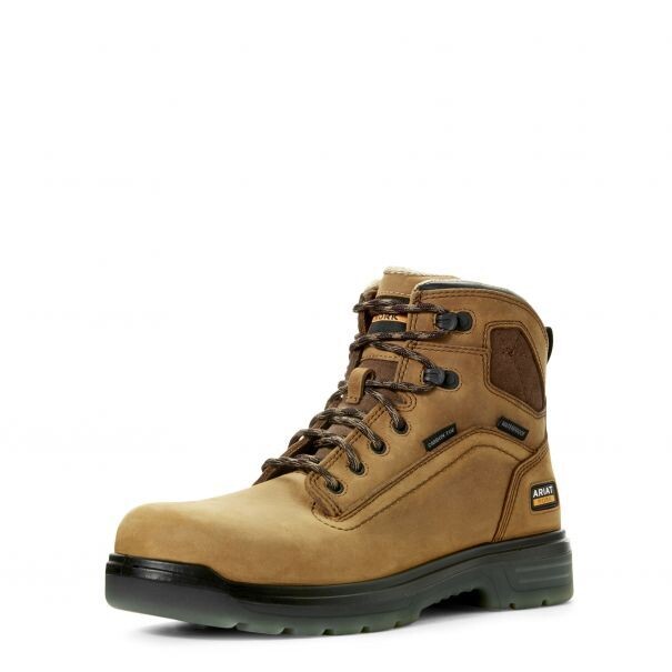Men's Turbo 6" Waterproof Carbon Toe Work Boot in Brown by Ariat