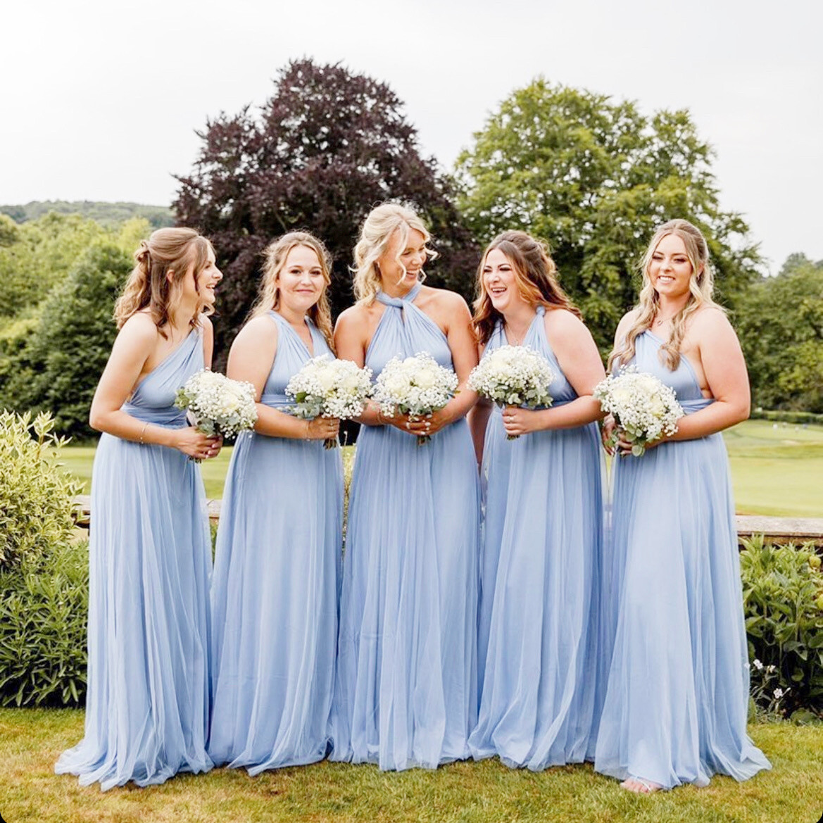 Dusty blue multiway bridesmaid cheap dress