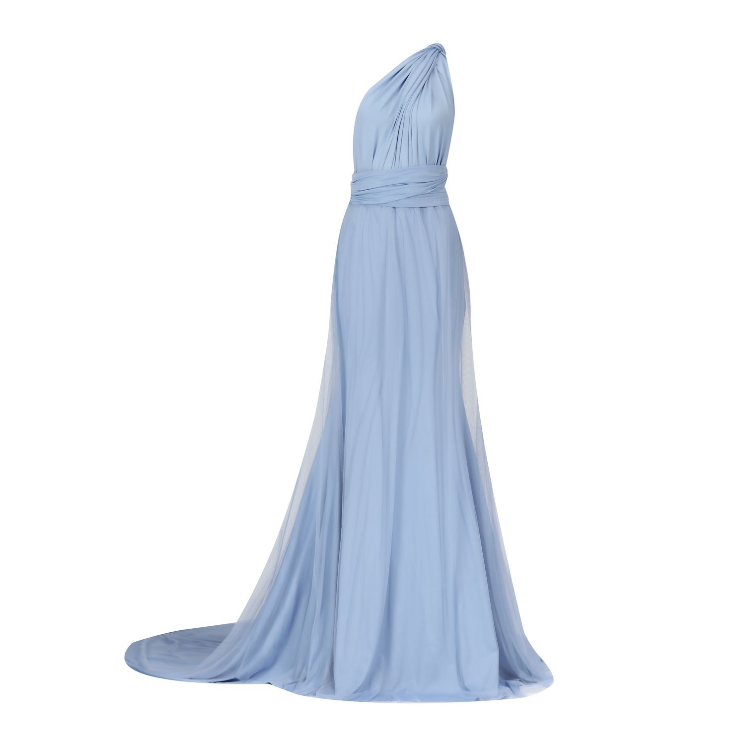 convertible infinity bridesmaid wrap dress Adelpha Tulle Hem Fishtail Gown in Ivory main image 1