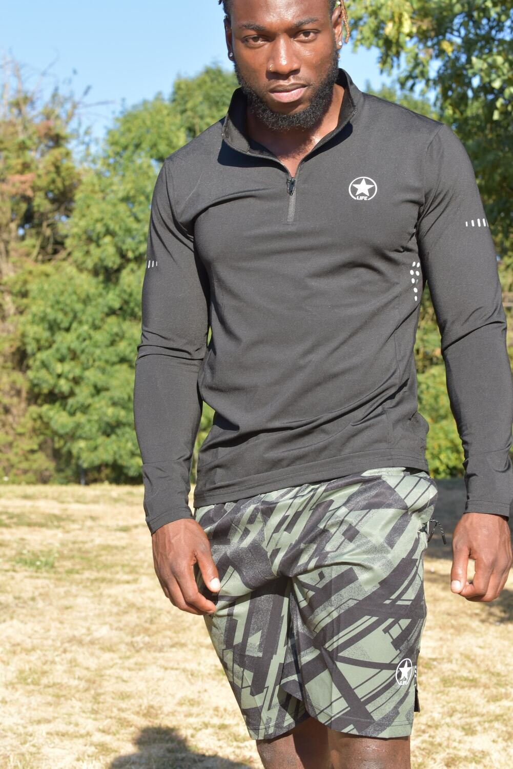 Men's Fitness Shorts Running Sport wear Gym Shorts With Hidden zipper