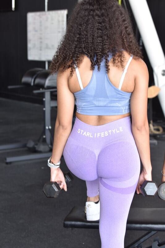 2021 New Design Workout Plus Size Women's Leggings High Waist Yoga Pants Tummy Control Lift Leggings (PURPLE)