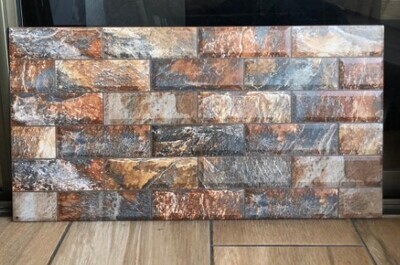 $ 9.990 M2 FACHALETA TIJOLO OXIDO  32X62 CMS CAJA 2.0 M2
