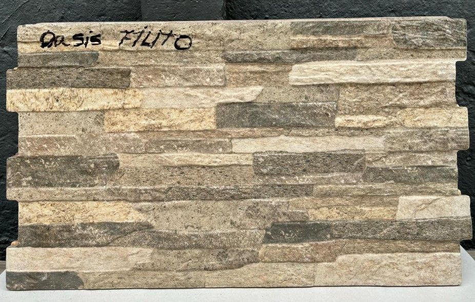 $ 12.990 M2 FACHALETA GRES PORCEL. OASIS FILITO  31X54 CMS  CAJA 1,51 M2