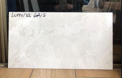 $ 8.990 M2  CERAMICA RECT. LUMINA GRIS 32X59 CM  CAJA 2.3 M2