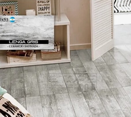 $9.990  M2 CERAMICA MADERA LENGA GRIS 31X53 CMS                                                  CAJA 1,65 M2