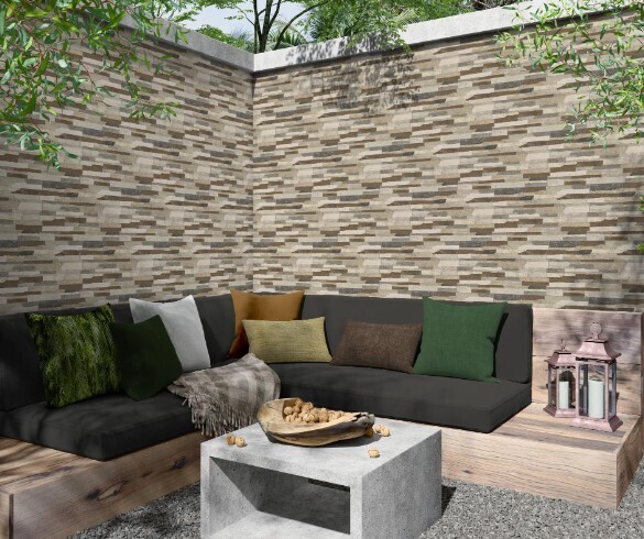 $ 12.990 M2 FACHALETA GRES PORCEL. OASIS JASPE 31X54 CMS  CAJA 1,51 M2