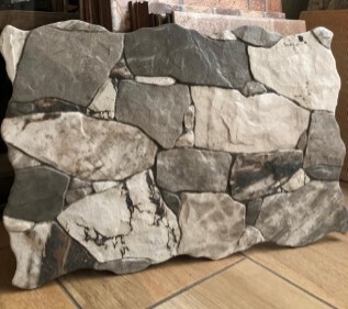 $ 17.990 M2  FACHALETA GRES PORCEL MALAGA GRIS BRILLO 34X50 CMS  CAJA 1,19 M2