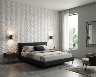 $ 8.990 M2 CERAMICA  ABANICO BLANCO  32X57 CMS  CAJA 2.0 M2