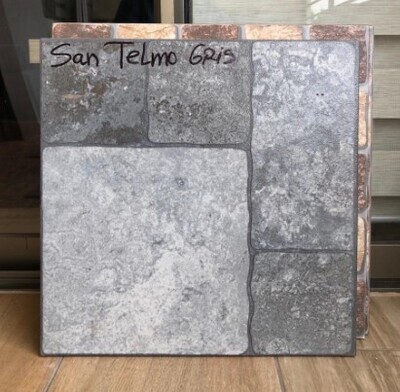 $ 7.990 M2 CERAMICA SAN TELMO GRIS 35X35 CMS  CAJA 2.2 M2