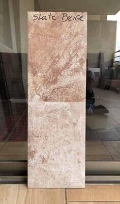 $ 16.990 M2 FACHALETA GRES PORCELANICO SLATE BEIGE 20X60 CMS  CAJA 1.44 M2