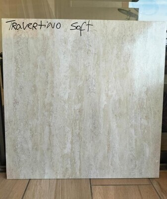 $13.990 M2 GRES PORCELANICO BRILLANTE TRAVERTINO SOFT 60X60 CMS  CAJA 1.44 M2