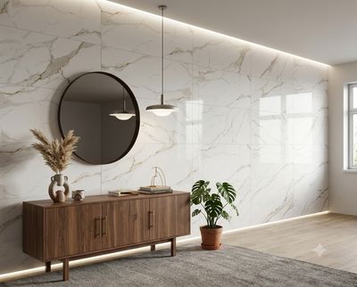 $8.990  M2 CERAMICA RECT. MARMO BIANCO  32X59 CMS                                     CAJA 2.3 M2
