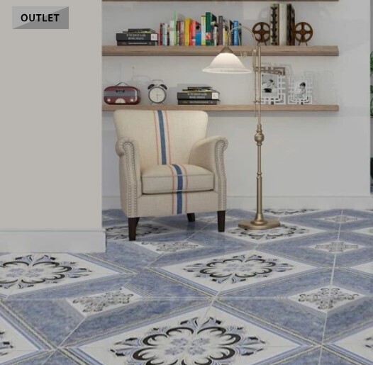 $8.990 M2 CERAMICA GEOMETRICO AZUL   45X45 CMS     CAJA 2,32M2