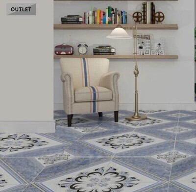 $8.990 M2 CERAMICA GEOMETRICO AZUL   45X45 CMS     CAJA 2,32M2
