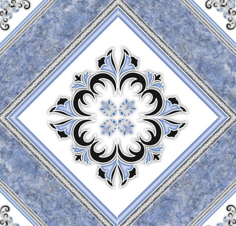 $8.990 M2 CERAMICA GEOMETRICO AZUL   45X45 CMS     CAJA 2,32M2