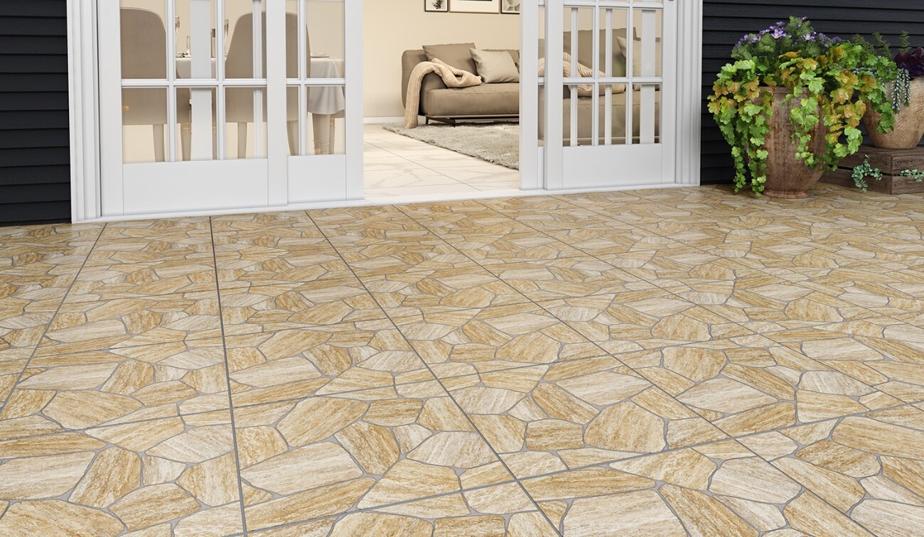 $ 9.990 M2 CERAMICA LEON  44X44 CMS CAJA 2,5 M2